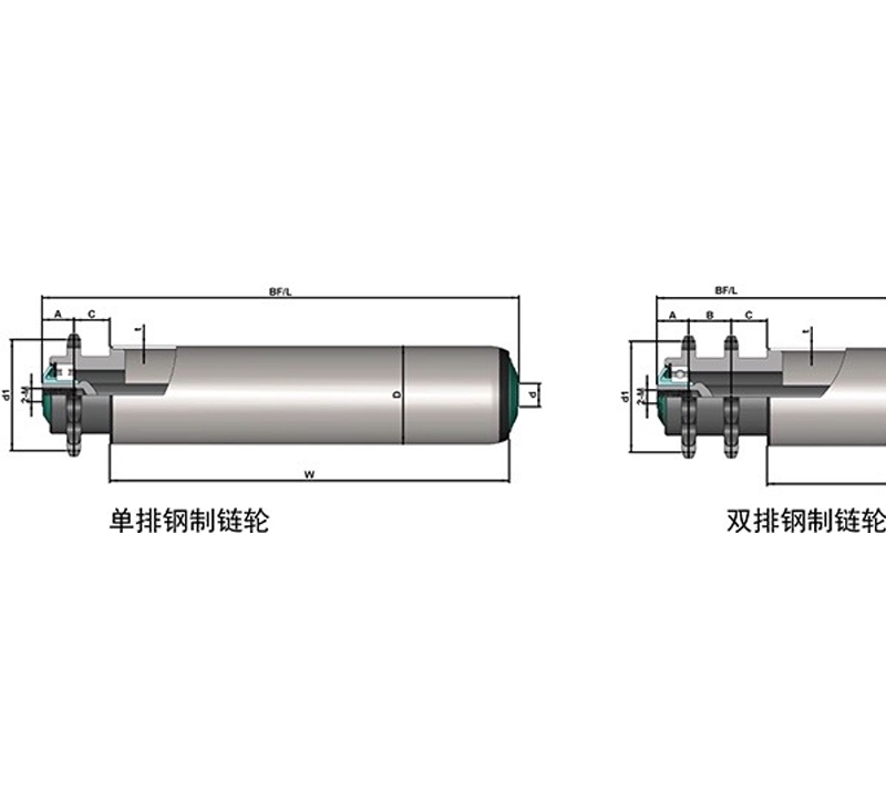 中负荷钢制单/双链输送辊筒